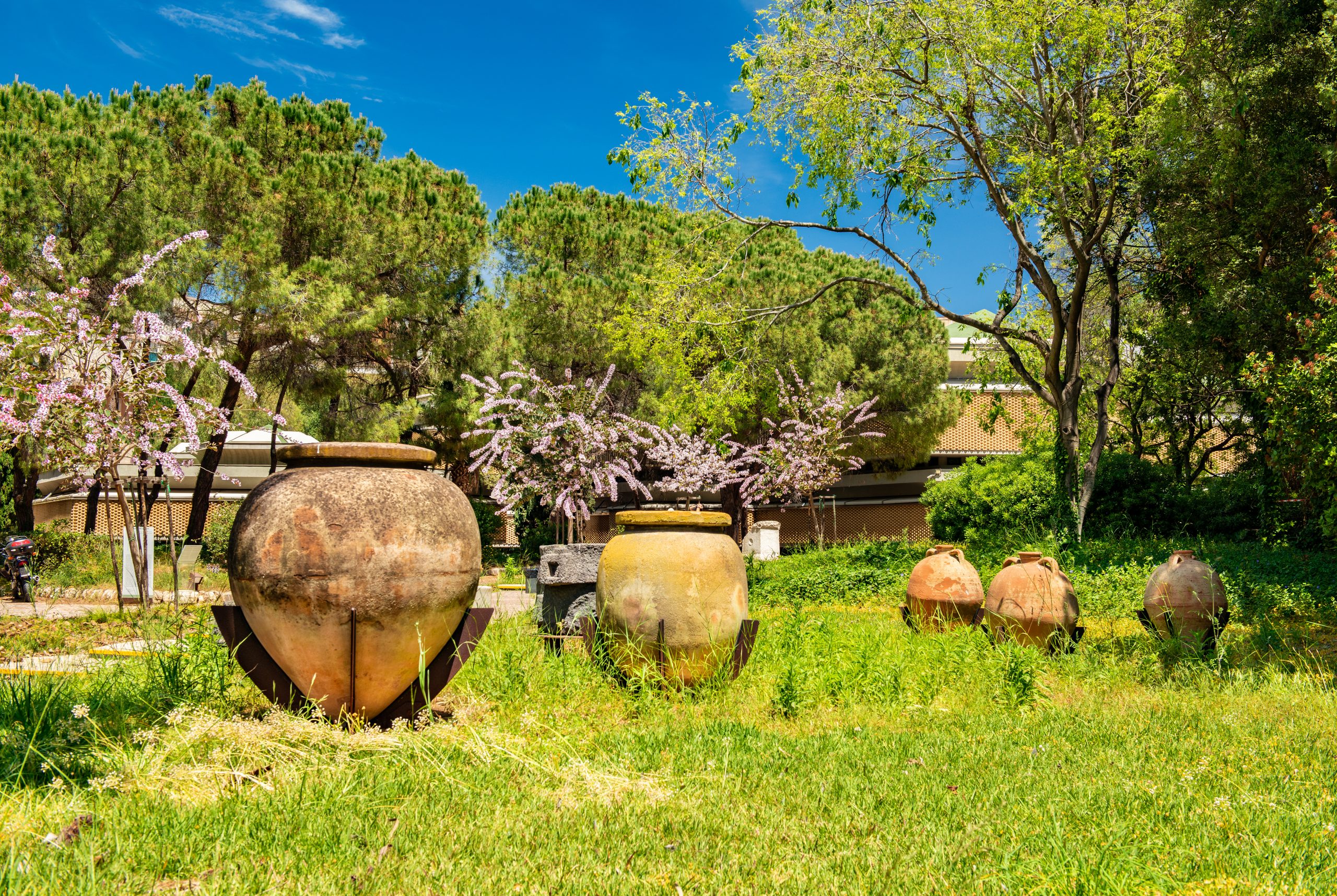 Syracuse - April 2019, Italy: Ancient amphoras in the Archaeolog